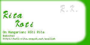 rita koti business card